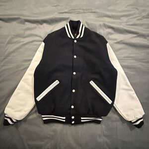 Vintage Game Sportswear Jacket Mens Small Varsity Letterman Wool USA 90s Black